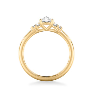 Artcarved Bridal Mounted Mined Live Center Contemporary Diamond Engagement Ring 14K Yellow Gold