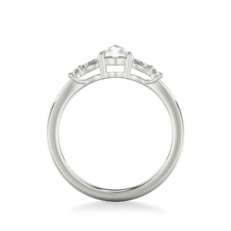 Artcarved Bridal Mounted Mined Live Center Contemporary Diamond Engagement Ring 14K White Gold