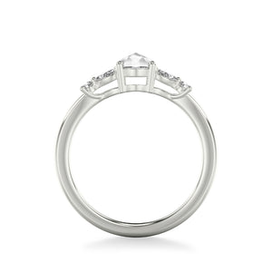 Artcarved Bridal Mounted Mined Live Center Contemporary Diamond Engagement Ring 14K White Gold