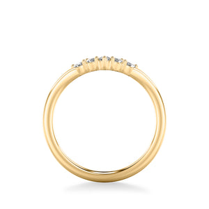 Artcarved Bridal Mounted with Side Stones Contemporary Diamond Wedding Band 14K Yellow Gold