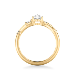 Artcarved Bridal Mounted Mined Live Center Contemporary Diamond Engagement Ring 14K Yellow Gold