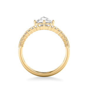 Artcarved Bridal Mounted Mined Live Center Contemporary Diamond Engagement Ring 14K Yellow Gold