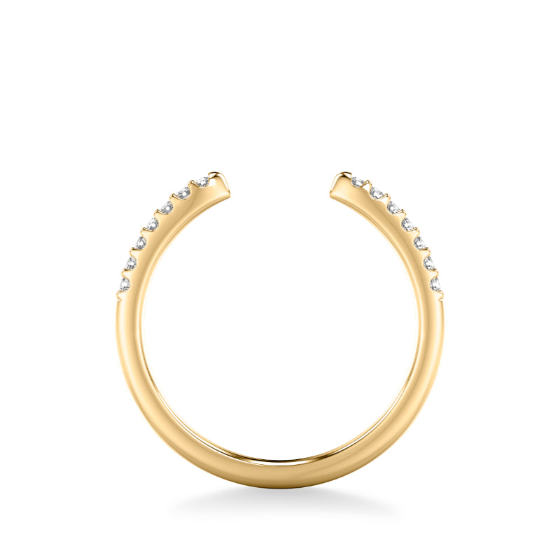 Artcarved Bridal Mounted with Side Stones Contemporary Diamond Wedding Band 14K Yellow Gold