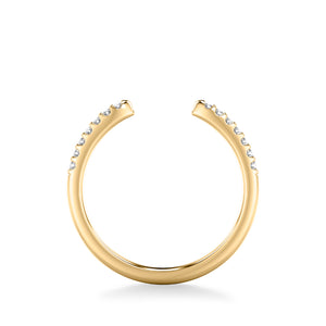 Artcarved Bridal Mounted with Side Stones Contemporary Diamond Wedding Band 14K Yellow Gold