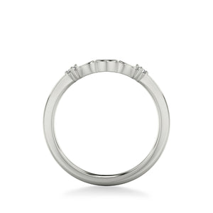 Artcarved Bridal Mounted with Side Stones Contemporary Gemstone Wedding Band 14K White Gold & Blue Sapphire
