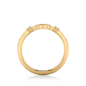 Artcarved Bridal Mounted with Side Stones Contemporary Gemstone Wedding Band 14K Yellow Gold & Blue Sapphire