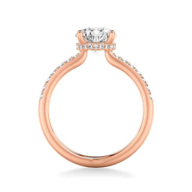 Artcarved Bridal Mounted with CZ Center Classic Engagement Ring 14K Rose Gold