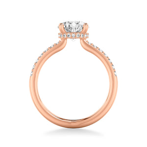 Artcarved Bridal Mounted with CZ Center Classic Engagement Ring 14K Rose Gold