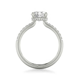 Artcarved Bridal Mounted with CZ Center Classic Engagement Ring 14K White Gold