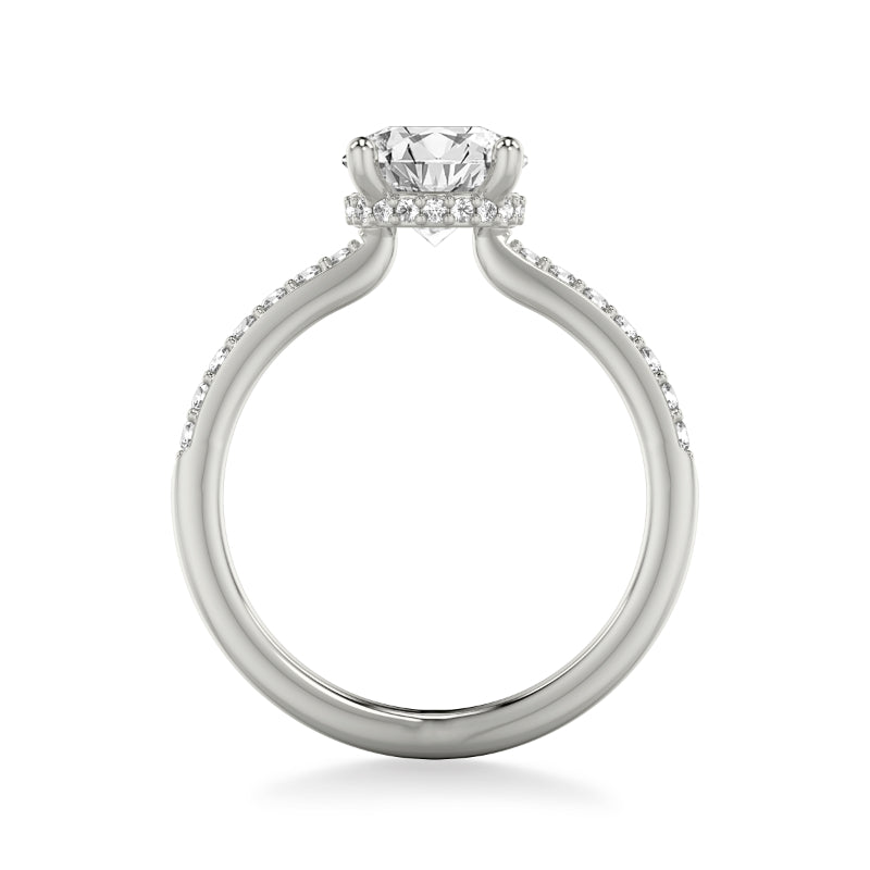 Artcarved Bridal Mounted with CZ Center Classic Engagement Ring 14K White Gold