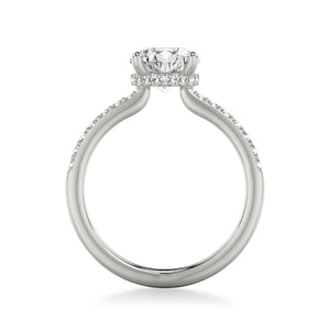 Artcarved Bridal Mounted with CZ Center Classic Engagement Ring 14K White Gold