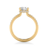 Artcarved Bridal Mounted with CZ Center Classic Engagement Ring 14K Yellow Gold