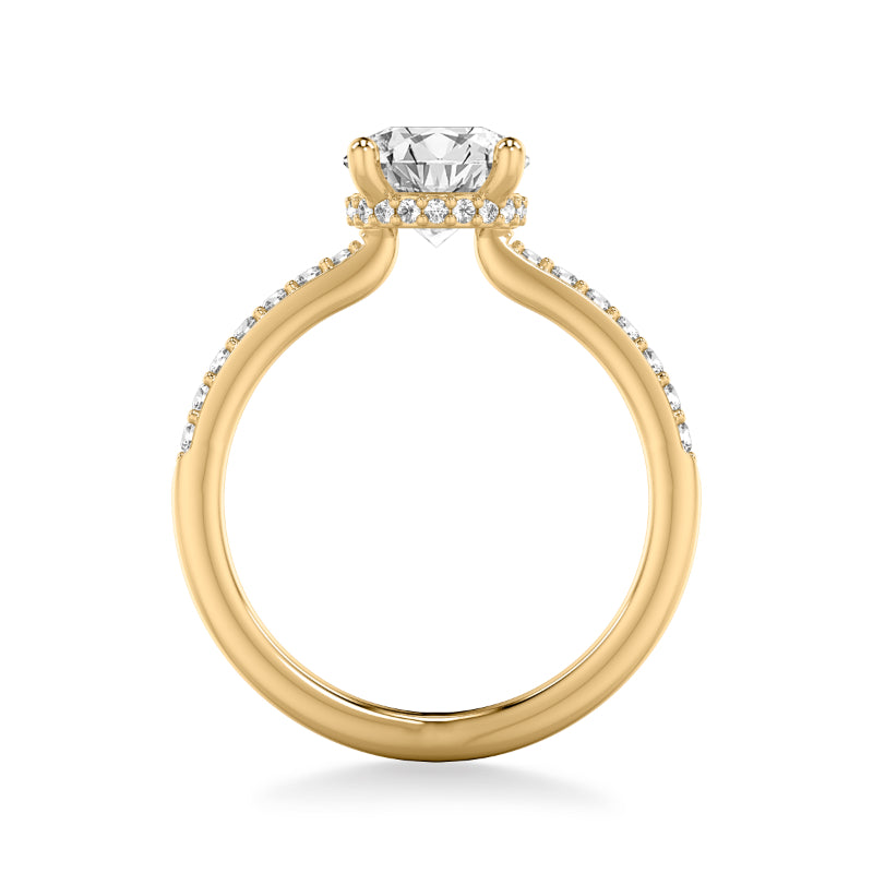 Artcarved Bridal Mounted with CZ Center Classic Engagement Ring 18K Yellow Gold