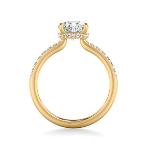 Artcarved Bridal Mounted with CZ Center Classic Engagement Ring 18K Yellow Gold