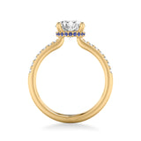 Artcarved Bridal Mounted with CZ Center Classic Engagement Ring 18K Yellow Gold & Blue Sapphire