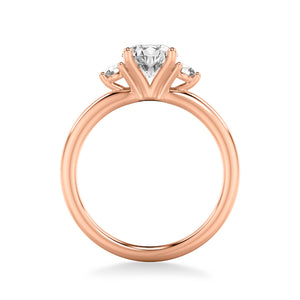 Artcarved Bridal Mounted with CZ Center Classic Engagement Ring 18K Rose Gold