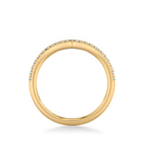 Artcarved Bridal Mounted with Side Stones Classic Diamond Wedding Band 18K Yellow Gold