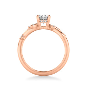 Artcarved Bridal Mounted with CZ Center Contemporary Engagement Ring 18K Rose Gold