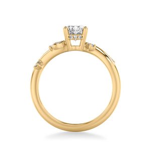 Artcarved Bridal Mounted with CZ Center Contemporary Engagement Ring 18K Yellow Gold