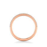 Artcarved Bridal Mounted with Side Stones Contemporary Diamond Wedding Band 18K Rose Gold