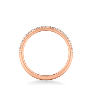 Artcarved Bridal Mounted with Side Stones Contemporary Diamond Wedding Band 18K Rose Gold