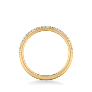 Artcarved Bridal Mounted with Side Stones Contemporary Diamond Wedding Band 18K Yellow Gold