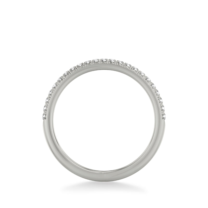 Artcarved Bridal Mounted with Side Stones Contemporary Diamond Wedding Band 18K White Gold