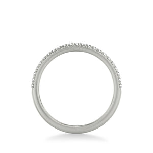 Artcarved Bridal Mounted with Side Stones Contemporary Diamond Wedding Band 18K White Gold