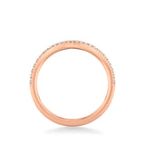 Artcarved Bridal Mounted with Side Stones Classic Diamond Wedding Band 14K Rose Gold