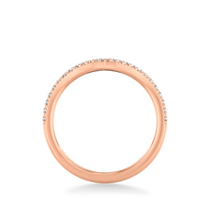 Artcarved Bridal Mounted with Side Stones Classic Diamond Wedding Band 14K Rose Gold
