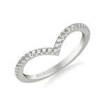 Artcarved Bridal Mounted with Side Stones Classic Diamond Wedding Band 18K White Gold