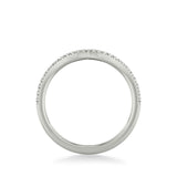 Artcarved Bridal Mounted with Side Stones Classic Diamond Wedding Band 18K White Gold