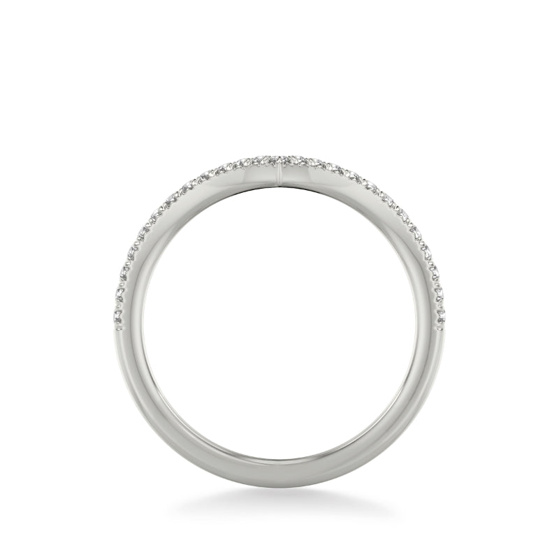 Artcarved Bridal Mounted with Side Stones Classic Diamond Wedding Band 18K White Gold