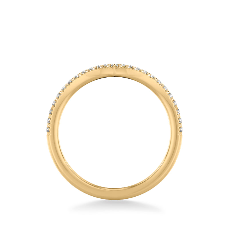 Artcarved Bridal Mounted with Side Stones Classic Diamond Wedding Band 14K Yellow Gold