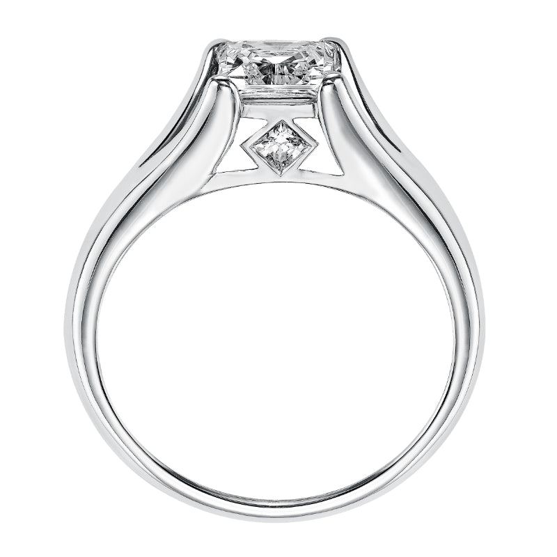 Artcarved Bridal Mounted with CZ Center Classic Engagement Ring Tally 14K White Gold