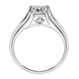 Artcarved Bridal Mounted with CZ Center Classic Engagement Ring Tally 14K White Gold