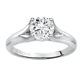 Artcarved Bridal Mounted with CZ Center Classic Engagement Ring Tally 14K White Gold