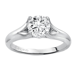 Artcarved Bridal Mounted with CZ Center Classic Engagement Ring Tally 14K White Gold