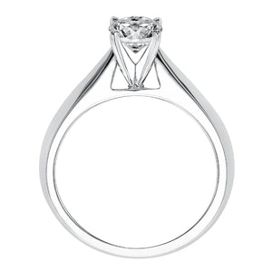 Artcarved Bridal Mounted with CZ Center Classic Solitaire Engagement Ring Pixie 14K White Gold