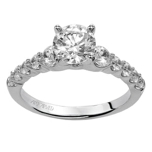 Artcarved Bridal Mounted with CZ Center Contemporary Engagement Ring Adie 14K White Gold
