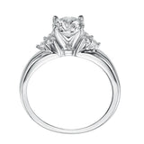 Artcarved Bridal Mounted with CZ Center Classic Engagement Ring Jewel 14K White Gold