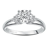 Artcarved Bridal Mounted with CZ Center Classic Engagement Ring Jewel 14K White Gold