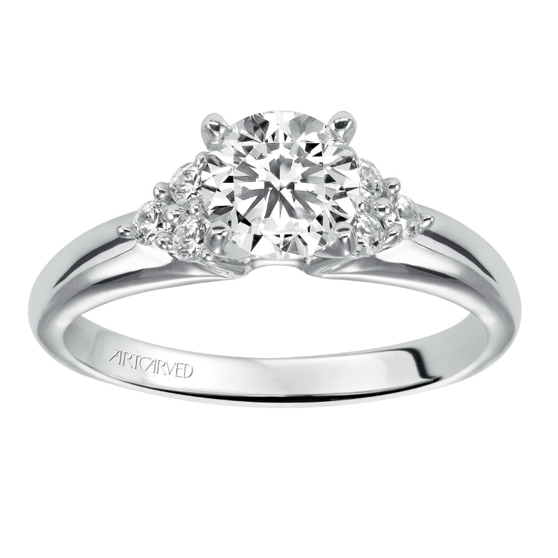 Artcarved Bridal Mounted with CZ Center Classic Engagement Ring Jewel 14K White Gold