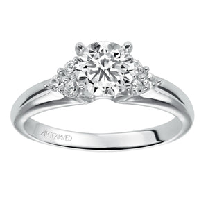 Artcarved Bridal Mounted with CZ Center Classic Engagement Ring Jewel 14K White Gold