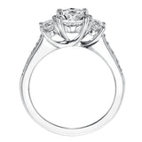 Artcarved Bridal Mounted with CZ Center Classic 3-Stone Engagement Ring Natalia 14K White Gold