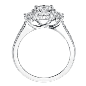 Artcarved Bridal Mounted with CZ Center Classic 3-Stone Engagement Ring Natalia 14K White Gold