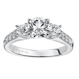 Artcarved Bridal Mounted with CZ Center Classic 3-Stone Engagement Ring Natalia 14K White Gold