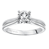Artcarved Bridal Mounted with CZ Center Classic Solitaire Engagement Ring Irene 14K White Gold
