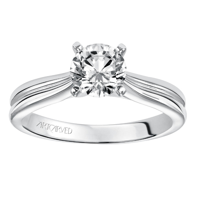 Artcarved Bridal Mounted with CZ Center Classic Solitaire Engagement Ring Irene 14K White Gold
