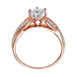 Artcarved Bridal Semi-Mounted with Side Stones Contemporary Twist Diamond Engagement Ring Calla 14K Rose Gold